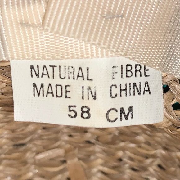 Vintage Bow Back  Straw Fedora Sun Hat - Picture 6 of 6